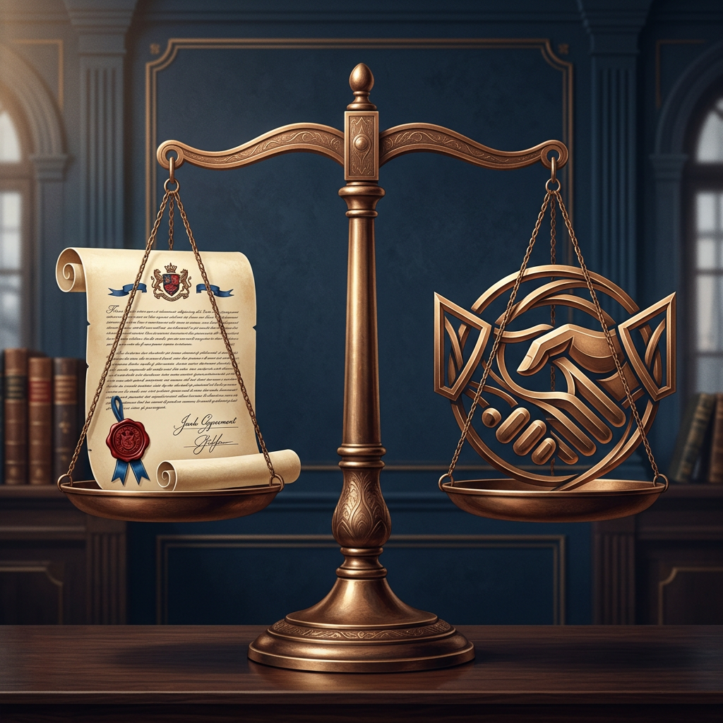 Balanced scales with agreement and abstract handshake